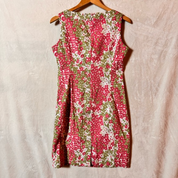 Talbots Petites Pink Green White Floral Dress Size 8P - Picture 4 of 10